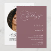 Invitation Dusty Purple Arch QR Code Mariage Photo (Devant / Derrière)