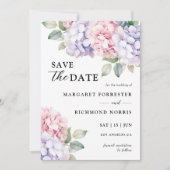 Invitation Dusty Purple & Blush Pink Hydrangea Enregistrer La (Devant)