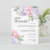 Invitation Dusty Purple & Blush Pink Hydrangea Enregistrer La (Debout devant)