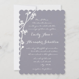 Invitation Dusty Purple Boho Fleur sauvage Mariage