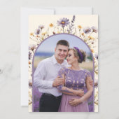 Invitation Dusty Purple Boho Fleur sauvage Photo Fête des mar (Dos)