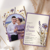 Invitation Dusty Purple Boho Fleur sauvage Photo Fête des mar
