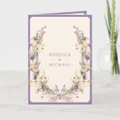 Invitation Dusty Purple Boho Wildflower QR Code Wedding (Devant)