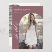 Invitation Dusty Purple Elle L'A Fait Graduation Arch Photo I (Devant / Derrière)