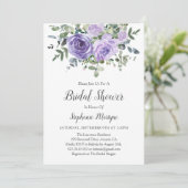 Invitation Dusty Purple Eucalyptus Fête des mariées botanique (Debout devant)