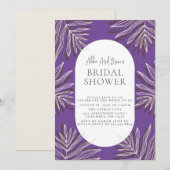 Invitation Dusty Purple Fête des mariées minimale de script d (Devant / Derrière)