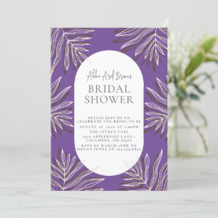 Invitation Dusty Purple Fête des mariées minimale de script d