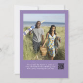 Invitation Dusty Purple Fleur sauvage QR Code Mariage photo (Dos)