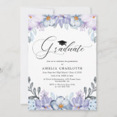 Invitation Dusty Purple Floral Graduation Party (Devant)