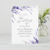 Invitation Dusty Purple Lavender Mauve Lilac Mariage floral (Debout devant)