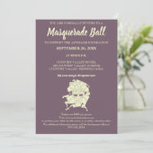 Invitation Dusty Purple Masquerade Ball collecte de fonds Gal (Debout devant)
