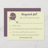 Invitation Dusty Purple Masquerade Ball Gala RSVP (Devant / Derrière)