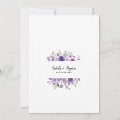 Invitation Dusty Purple Mauve Lilac Floral Boho Mariage (Dos)