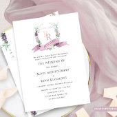 Invitation Dusty Purple, Mauve Pastel Mariage de monogramme o