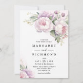 Invitation Dusty Purple Peony Elegant Mariage d'aquarelle (Devant)