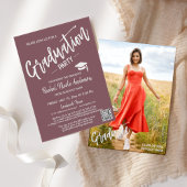 Invitation Dusty Purple QR Code Graduation