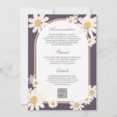 Invitation Dusty Purple Retro Yellow Daisy All in One Wedding (Dos)