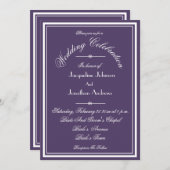 Invitation Dusty Purple tout en un RSVP Mariage de site Web d (Devant / Derrière)