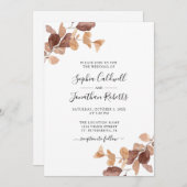 Invitation Dusty Rose All in One Boho Eucalyptus Mariage (Devant / Derrière)