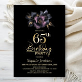 Invitation Dusty rose and Grey Floral 65e anniversaire