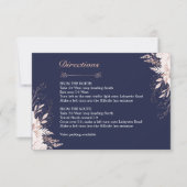 Invitation Dusty Rose Blanc Floral Marine Bleu Directions (Devant)