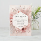 Invitation Dusty Rose Bloom Elegance Wedding (Debout devant)