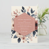 Invitation Dusty Rose Bloom Romance Wedding (Debout devant)