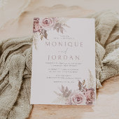 Invitation Dusty Rose Blush Boho Mariage