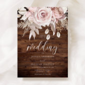 Invitation Dusty Rose & Blush Floral Rustic Mariage