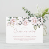 Invitation Dusty Rose Blush rose Fleurs Quinceanera Party (Debout devant)