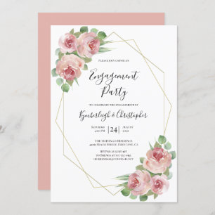 Invitation Dusty rose Boho Floral