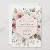 Invitation Dusty Rose Botanical Bloom Wedding (Devant)
