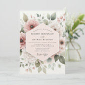 Invitation Dusty Rose Botanical Bloom Wedding (Debout devant)