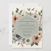 Invitation Dusty Rose Botanical Elegance Wedding (Devant)