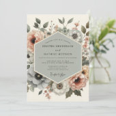 Invitation Dusty Rose Botanical Elegance Wedding (Debout devant)