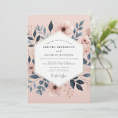 Invitation Dusty Rose Botanical Elegance Wedding (Debout devant)