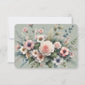 Invitation Dusty Rose Botanical Enregistrer La Date Élégante  (Dos)