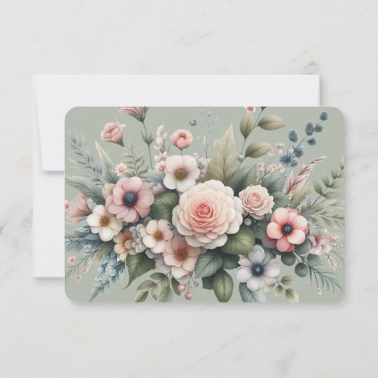 Invitation Dusty Rose Botanical Enregistrer La Date Élégante  (Dos)