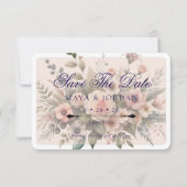 Invitation Dusty Rose Botanical Enregistrer La Date Élégante  (Devant)