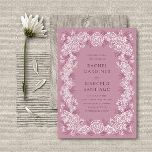 Invitation Dusty Rose Botanical Floral Mariage