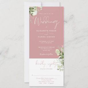 Invitation Dusty Rose Botanical Floral tout en un