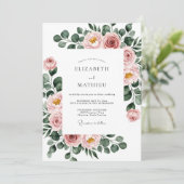 Invitation Dusty Rose Botanical Spring Wedding (Debout devant)