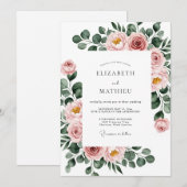 Invitation Dusty Rose Botanical Spring Wedding (Devant / Derrière)