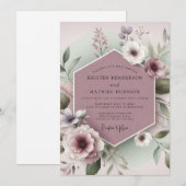 Invitation Dusty Rose Botanical Whimsy Wedding (Devant / Derrière)