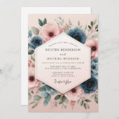Invitation Dusty Rose Botanical Whimsy Wedding (Devant / Derrière)