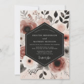Invitation Dusty Rose Botanical Whimsy Wedding (Devant)