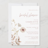 Invitation Dusty rose Botanique Fête des mariées florale (Devant)