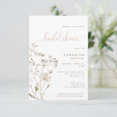 Invitation Dusty rose Botanique Fête des mariées florale (Debout devant)