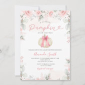 Invitation Dusty Rose Bowtie Un Petit Baby shower Citrouille (Devant)