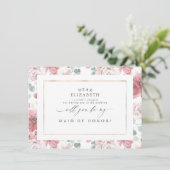 Invitation Dusty Rose Bridesmaid, servante d'honneur (Debout devant)